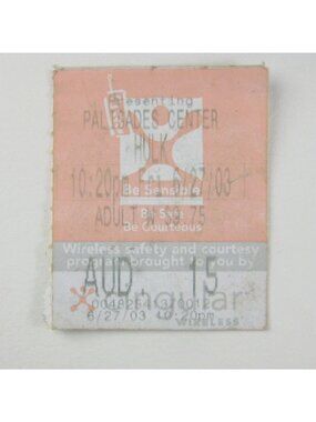 2003 Palisades Center Hulk Movie Ticket Stub 6 27 2003